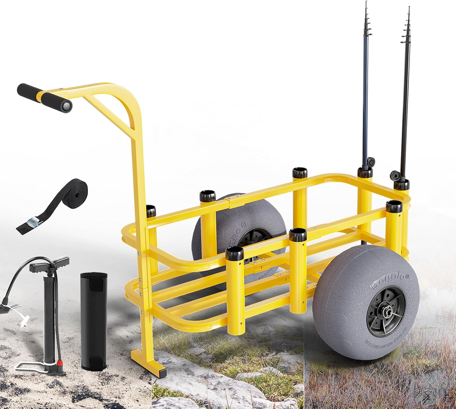Fishing Rod Holder - Carrito de Pesca Plegable para Exteriores,