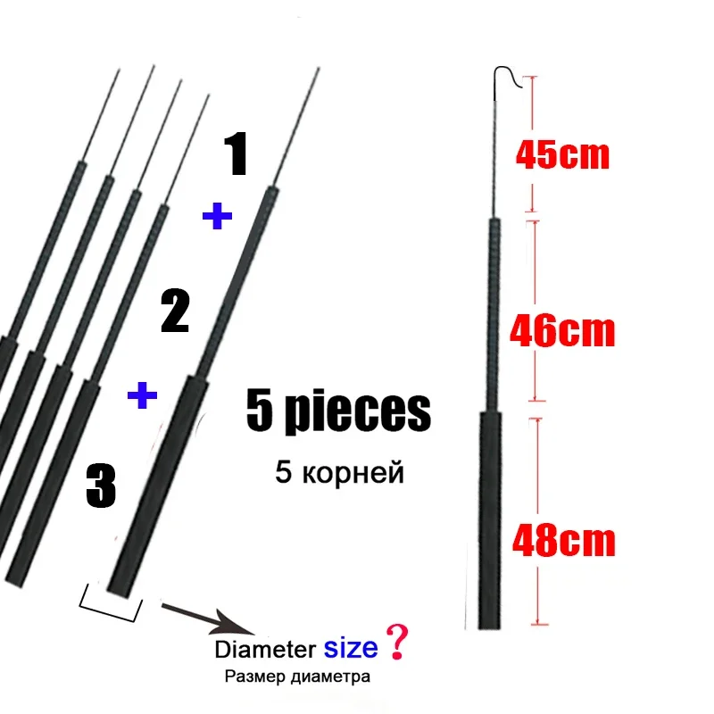 4,1mm-6,4mm 5 piezas punta de  - Fishing Rod Tip Replacement reseña y precio