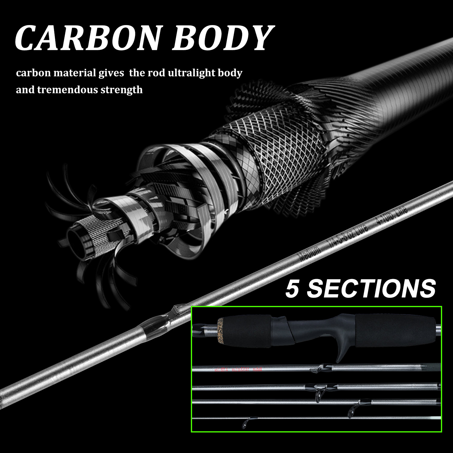Combo de caña de pescar Sougay - Fishing Rod Carbon Fiber reseña y precio