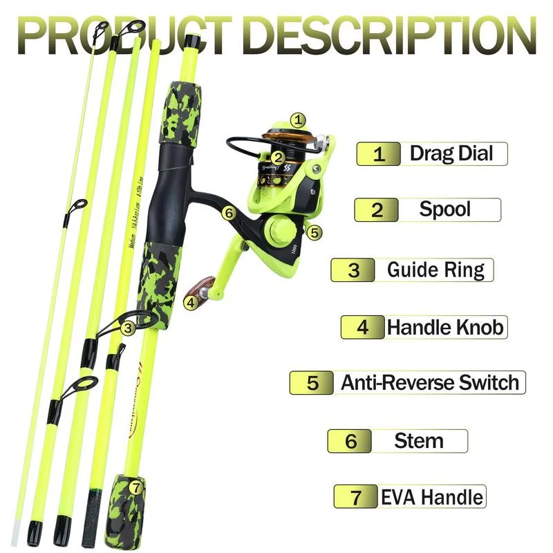 Sougayilang - Combo de Caña de - Fishing Rod Combo reseña y precio