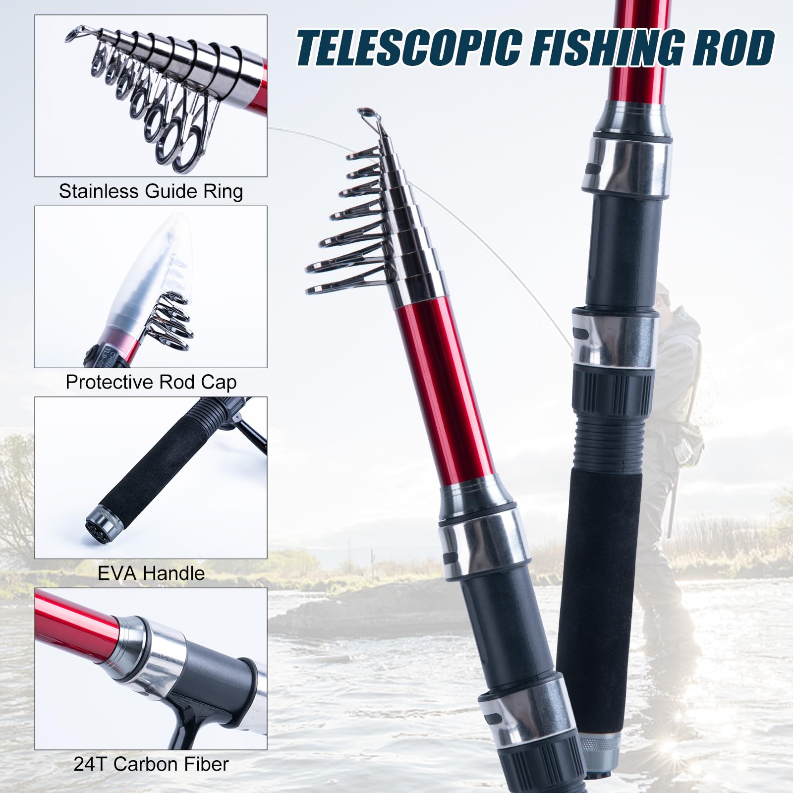 Goture, 2 uds., caña de pescar - Fishing Rod Spinning reseña y precio
