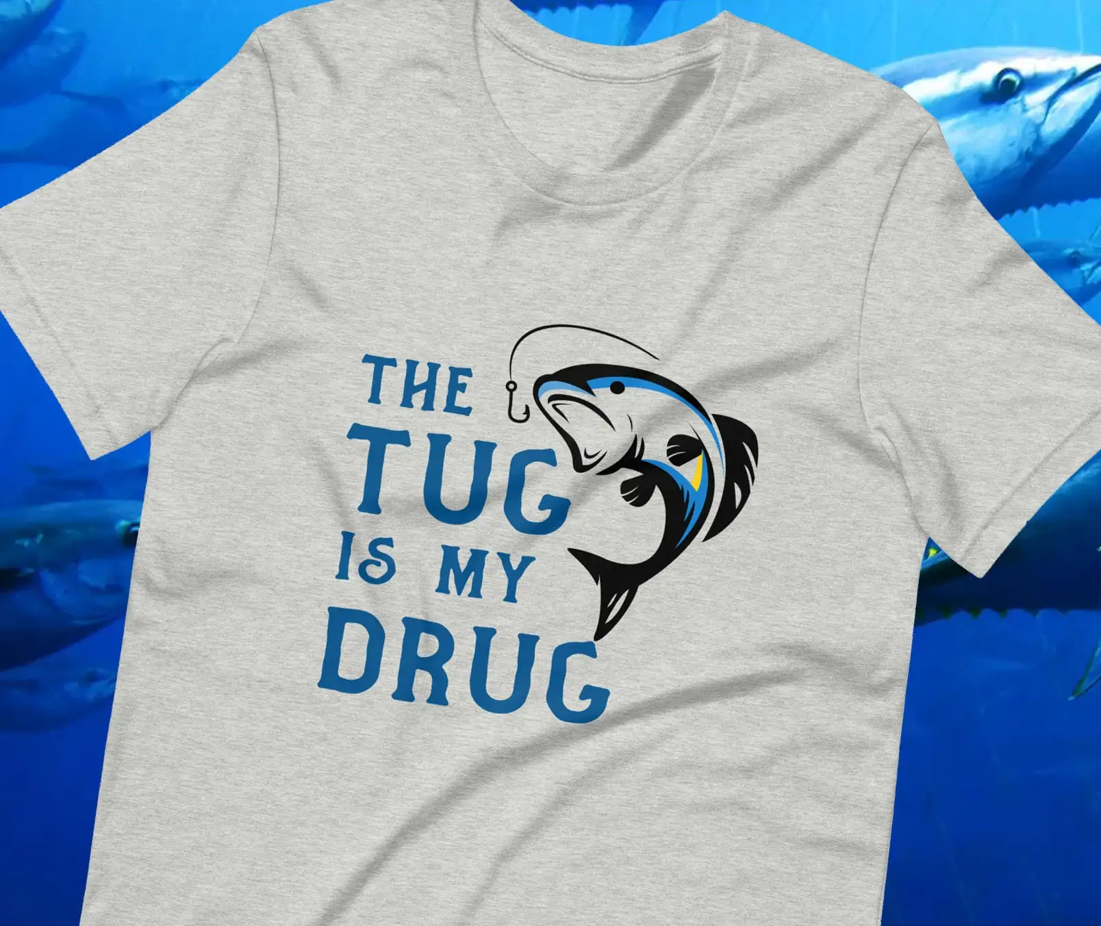 Camiseta 'The Tug Is My Drug'  - Fishing Rod Boat reseña y precio